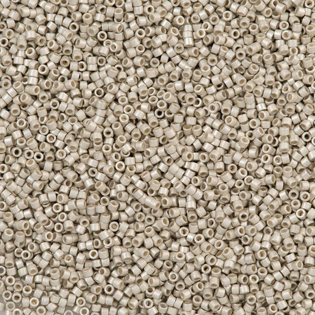 Miyuki Delica Seed Bead 11/0 Semi-Matte Galvanized Silver 2-inch Tube DB1151