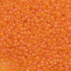 Miyuki Round Seed Bead 11/0 Matte Transparent Orange AB 22g Tube (138FR)