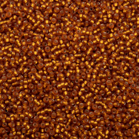 50g Miyuki Round Seed Bead 11/0 Matte Silver Lined Topaz (2422F)