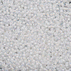 50g Miyuki Round Seed Bead 11/0 Inside Color Lined White AB (284)