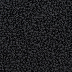 8g Miyuki Round Seed Bead 11/0 Opaque Matte Black (401F)