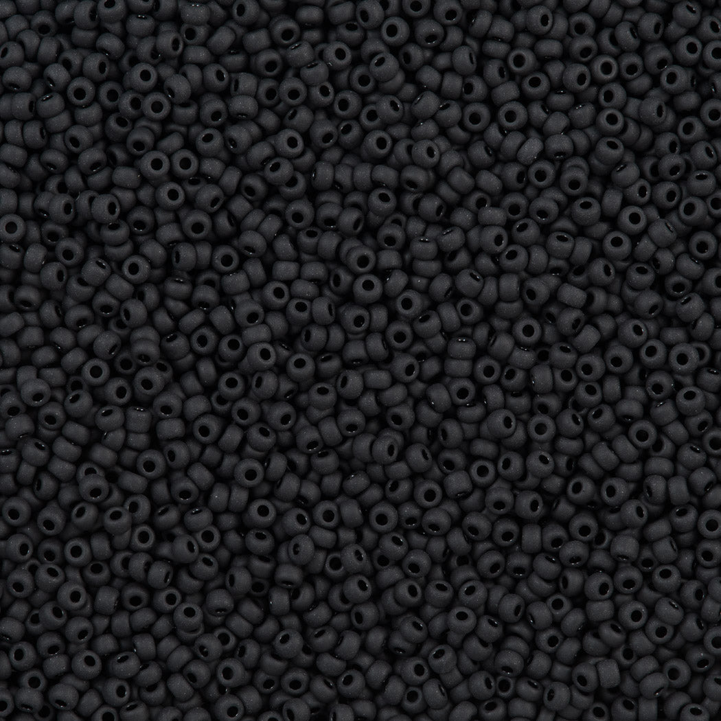 Miyuki Round Seed Bead 8/0 Opaque Semi-Matte Black 25g (401SF)