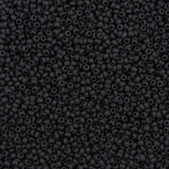 50g Miyuki Round Seed Bead 11/0 Opaque Matte Black (401F)