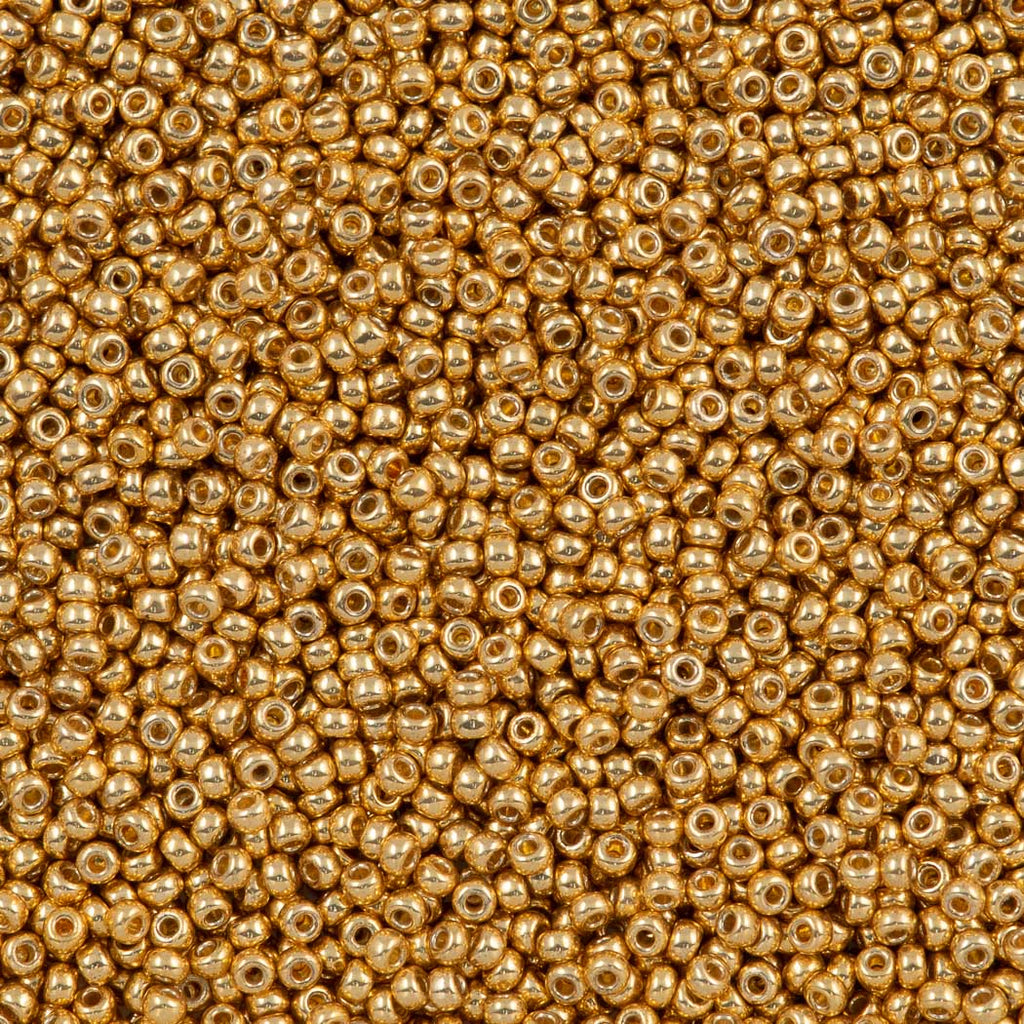 50g Miyuki Round Seed Bead 11/0 Duracoat Galvanized Gold (4202)