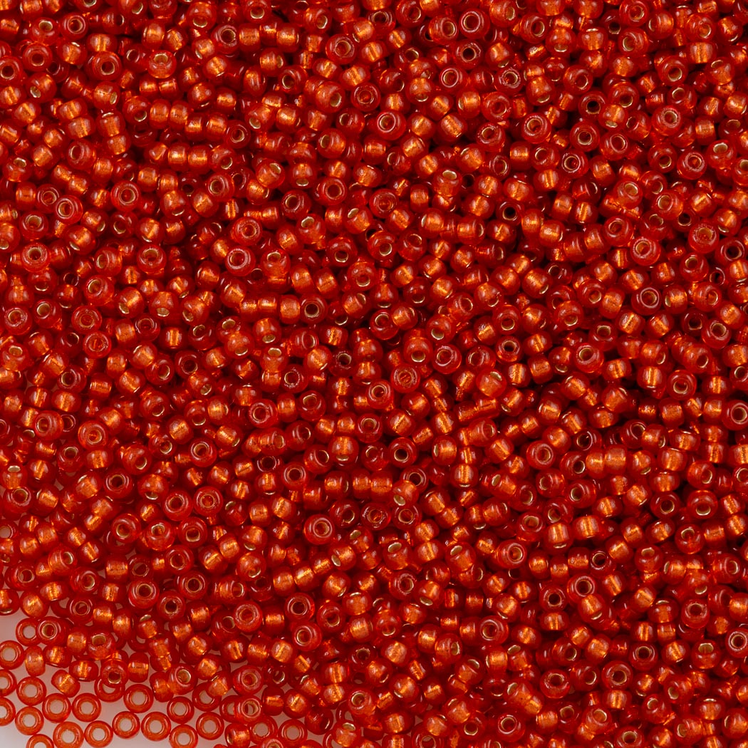 50g Miyuki Round Seed Bead 11/0 Duracoat Silver Lined Dyed Watermelon (4234)