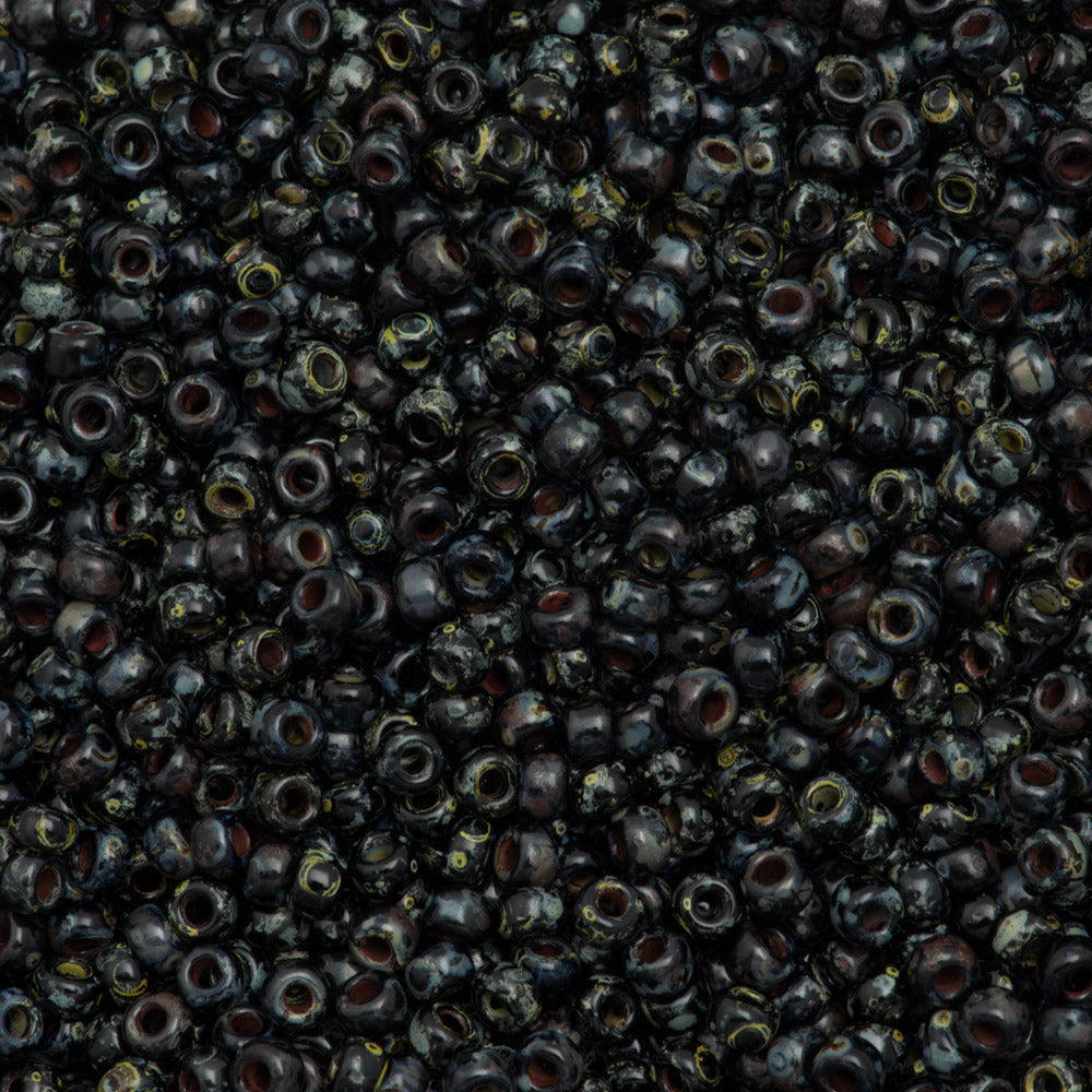 Miyuki Round Seed Bead 11/0 Transparent Picasso Smoky Black 22g Tube (4511)