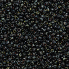 Miyuki Round Seed Bead 11/0 Opaque Picasso Smoky Black 22g Tube (4511)