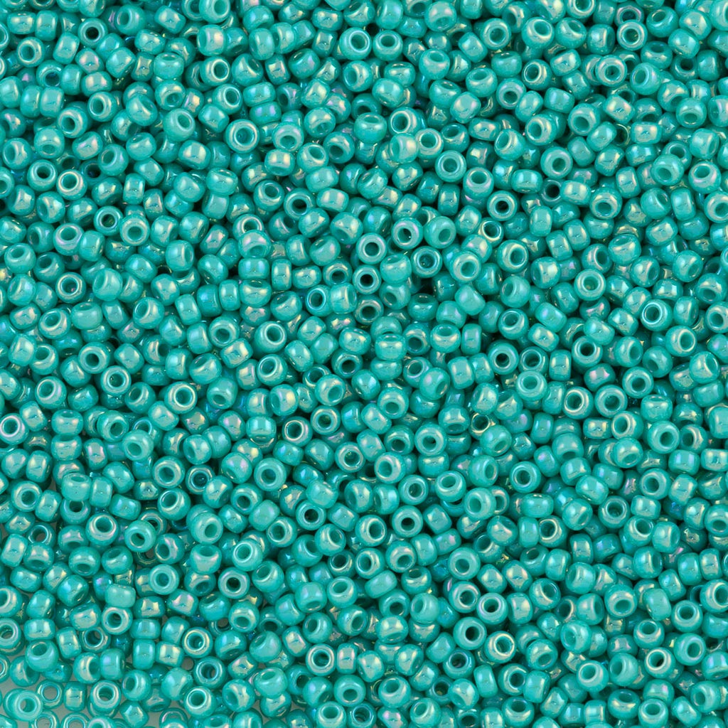50g Miyuki Round Seed Bead 11/0 Opaque Turquoise Mint Green AB (481)