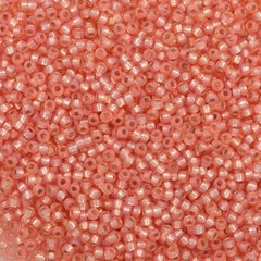 Miyuki Round Seed Bead 11/0 Silver Lined Dyed Tea Rose 22g Tube (642)