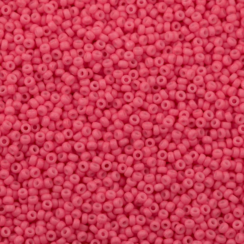 50g Miyuki Round Seed Bead 11/0 Opaque Matte Dyed Bright Pink (2045)