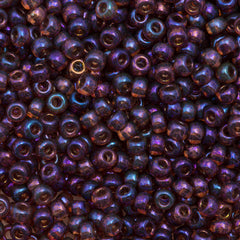 8g Miyuki Round Seed Bead 11/0 Raspberry Gold Luster (302)