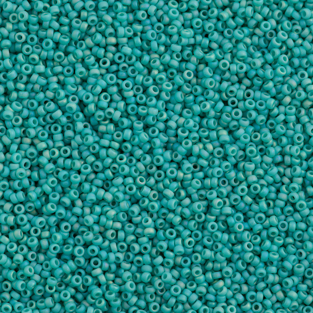 50g Miyuki Round Seed Bead 11/0 Opaque Matte Turquoise AB (412FR)