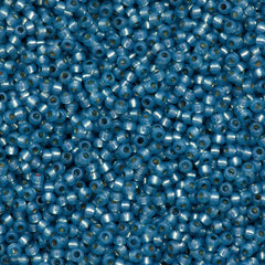 50g Miyuki Round Seed Bead 11/0 Duracoat Silver Lined Dyed Aqua (4242)