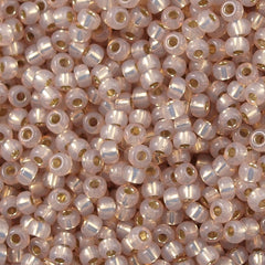 Miyuki Round Seed Bead 11/0 Dyed Light Pale Rose Silver Lined 22g Tube (579)