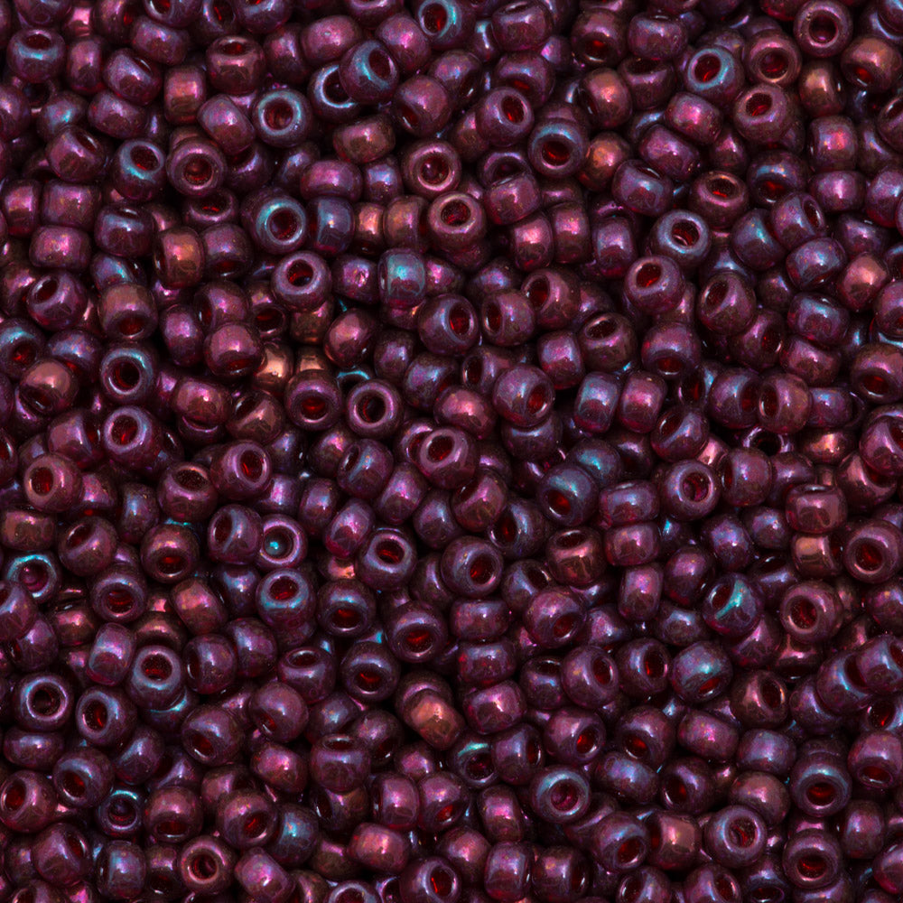 Miyuki Round Seed Bead 11/0 Purple Cranberry Gold Luster (313)