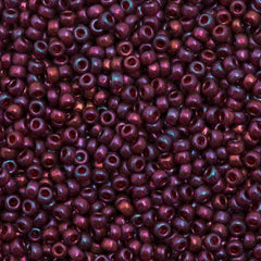 8g Miyuki Round Seed Bead 11/0 Purple Cranberry Gold Luster (313)