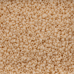 Miyuki Round Seed Bead 15/0 Opaque Matte Dark Cream 2-inch Tube (2022)