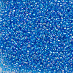 Miyuki Round Seed Bead 15/0 Transparent Medium Blue AB (261)