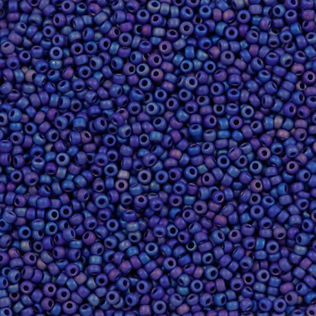 Miyuki Round Seed Bead 15/0 Matte Opaque Cobalt AB (414FR)