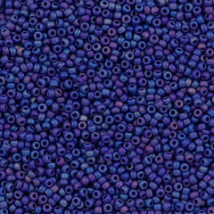 Miyuki Round Seed Bead 15/0 Matte Opaque Cobalt AB 2-inch Tube (414FR)