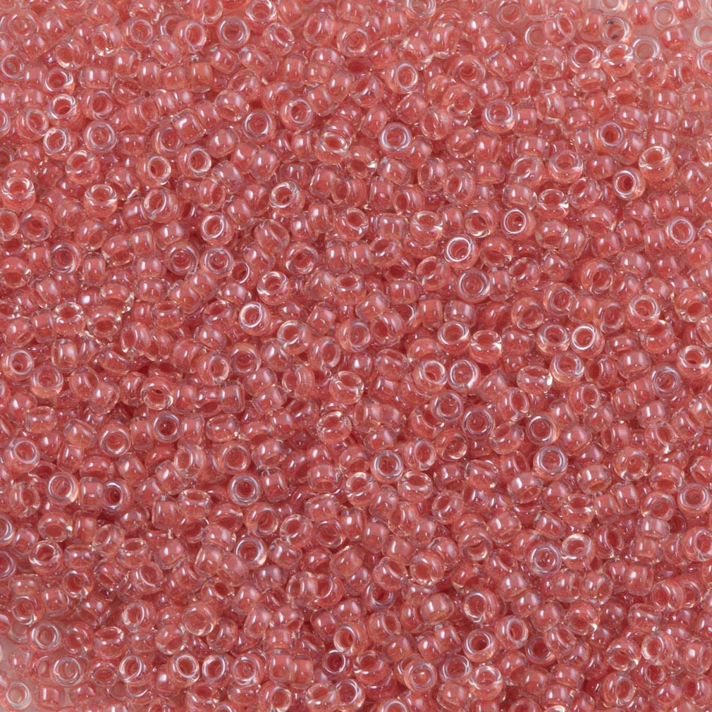 Miyuki Round Seed Bead 15/0 Inside Color Lined Salmon 2-inch Tube (214)