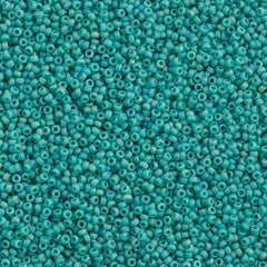 Miyuki Round Seed Bead 15/0 Opaque Matte Turquoise AB 2-inch Tube (412FR)