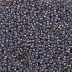 Miyuki Round Seed Bead 15/0 Aqua Lined Amethyst AB 2-inch Tube (360)