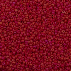 Miyuki Round Seed Bead 15/0 Matte Opaque Red Luster 2-inch Tube (2076)