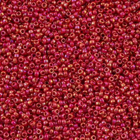 Miyuki Round Seed Bead 15/0 Opaque Red AB (476)