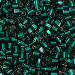 Miyuki 4mm Cube Seed Bead Silver Lined Emerald (17)