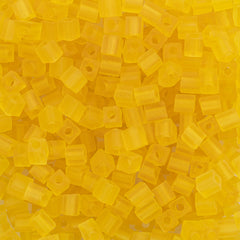 Miyuki 4mm Cube Seed Bead Transparent Matte Yellow (136F)