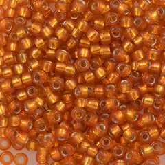 Miyuki Round Seed Beads 5/0 Silver Lined Orange (138S)