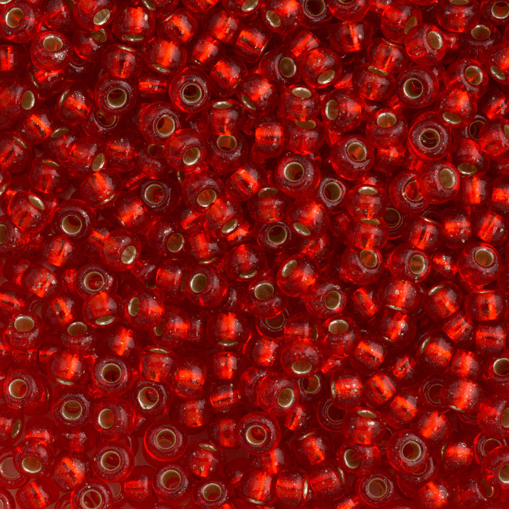 Miyuki Round Seed Beads 5/0 Silver Lined Red (140S)