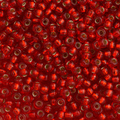 Miyuki Round Seed Beads 5/0 Silver Lined Red (140S)