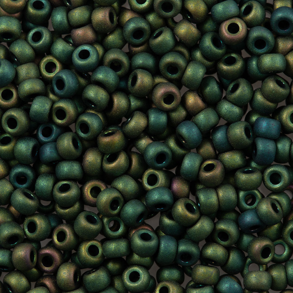 Miyuki Rocailles Glasperlen Gr. 6/0 – 20 G In Gunmetal Iris, Ca. 4 Mm