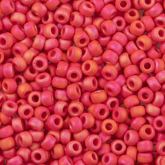 Miyuki Round Seed Bead 6/0 Opaque Vermilion Red AB 20g Tube (407FR)