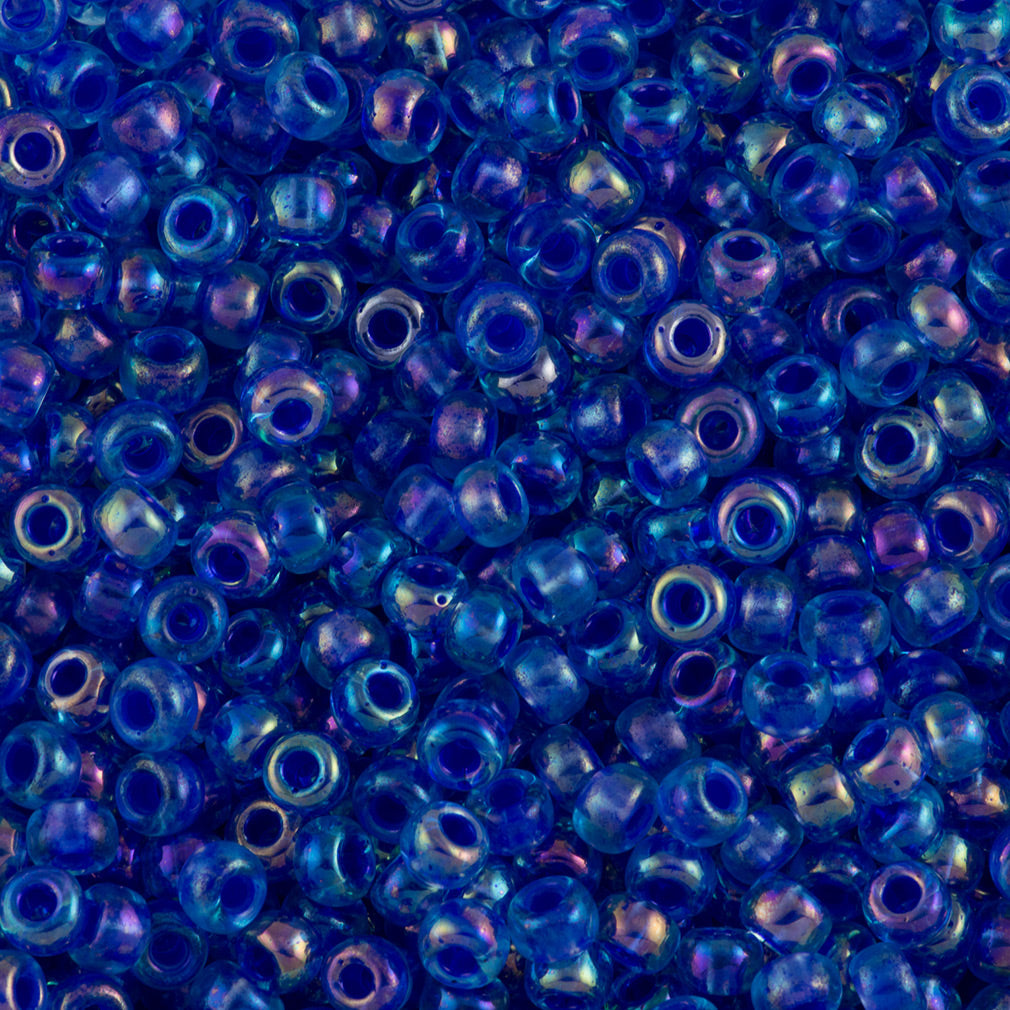 Miyuki Round Seed Bead 6/0 Cobalt Lined Aqua AB (353)