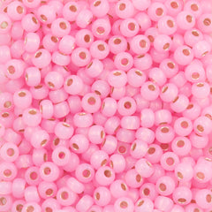 Miyuki Round Seed Bead 6/0 Silver Lined Dyed Light Pink 20g Tube (643)