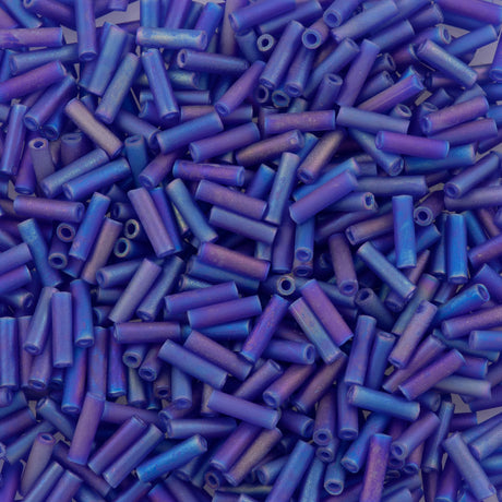 Miyuki 6mm Bugle Bead Transparent Matte Cobalt AB (151FR)