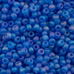 Miyuki Round Seed Bead 8/0 Matte Blue AB 22g Tube (150FR)