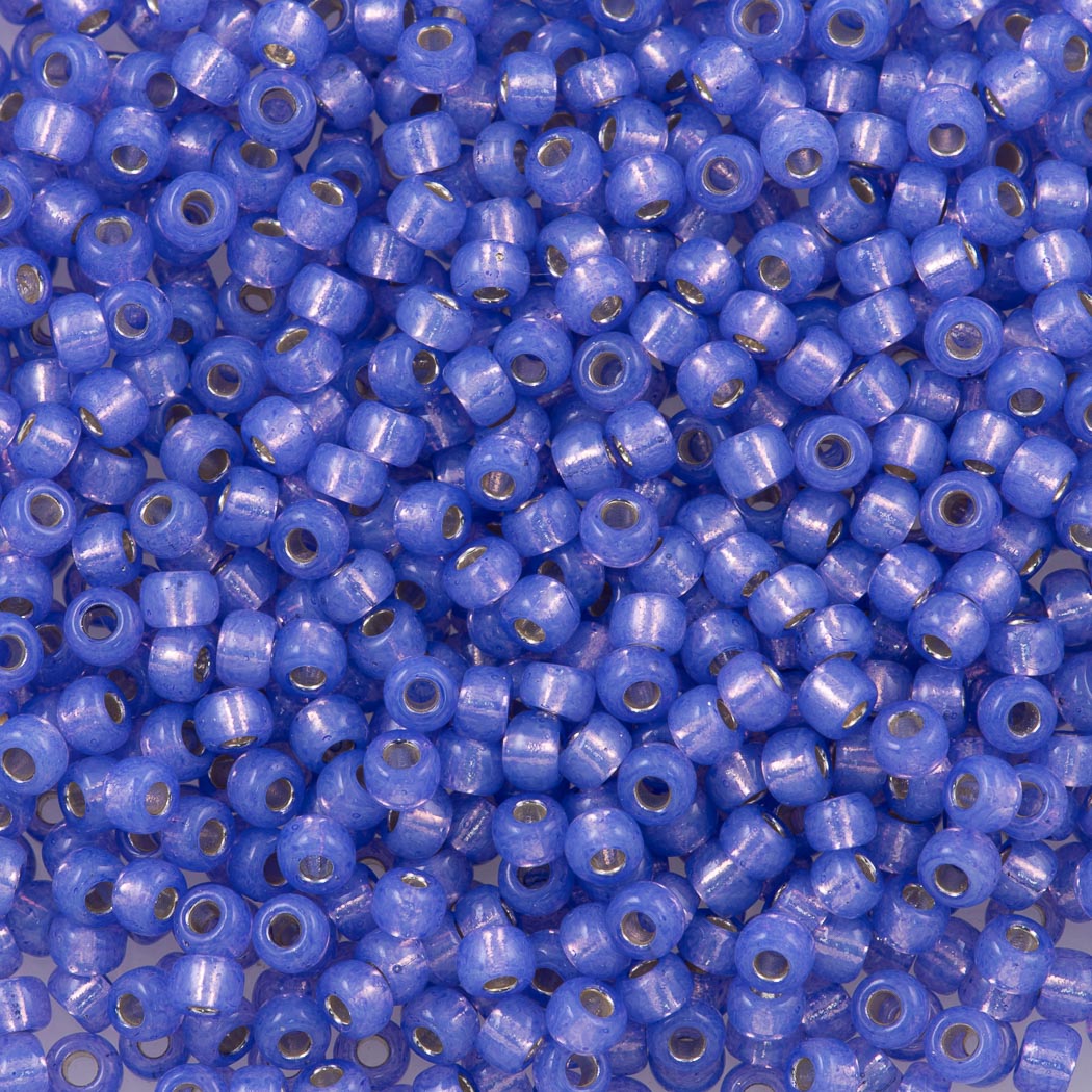 Caravan Beads - Miyuki - 8-1425: 8/0 Dyed Silverlined Blue Zircon Miyuki  Seed Bead #8-1425*