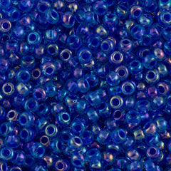 Miyuki Round Seed Bead 8/0 Cobalt Lined Aqua AB 22g Tube (353)