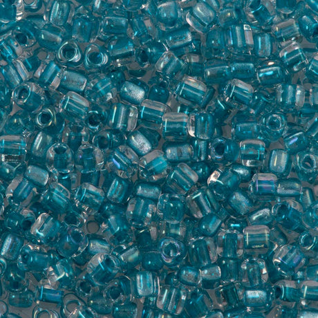 Miyuki Triangle Seed Bead 8/0 Inside Color Lined Light Blue AB 23g Tube (1137)