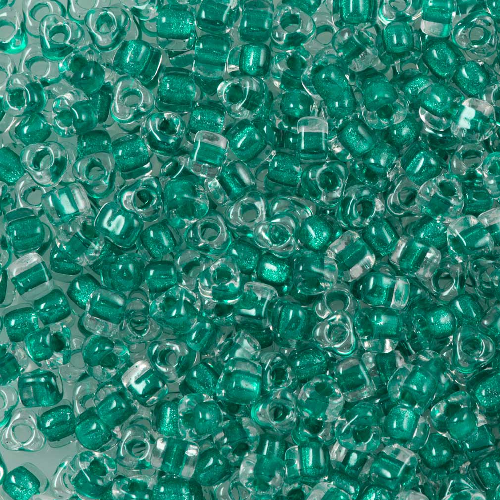 Miyuki Triangle Seed Bead 8/0 Inside Color Lined Dark Aqua Green (1555)