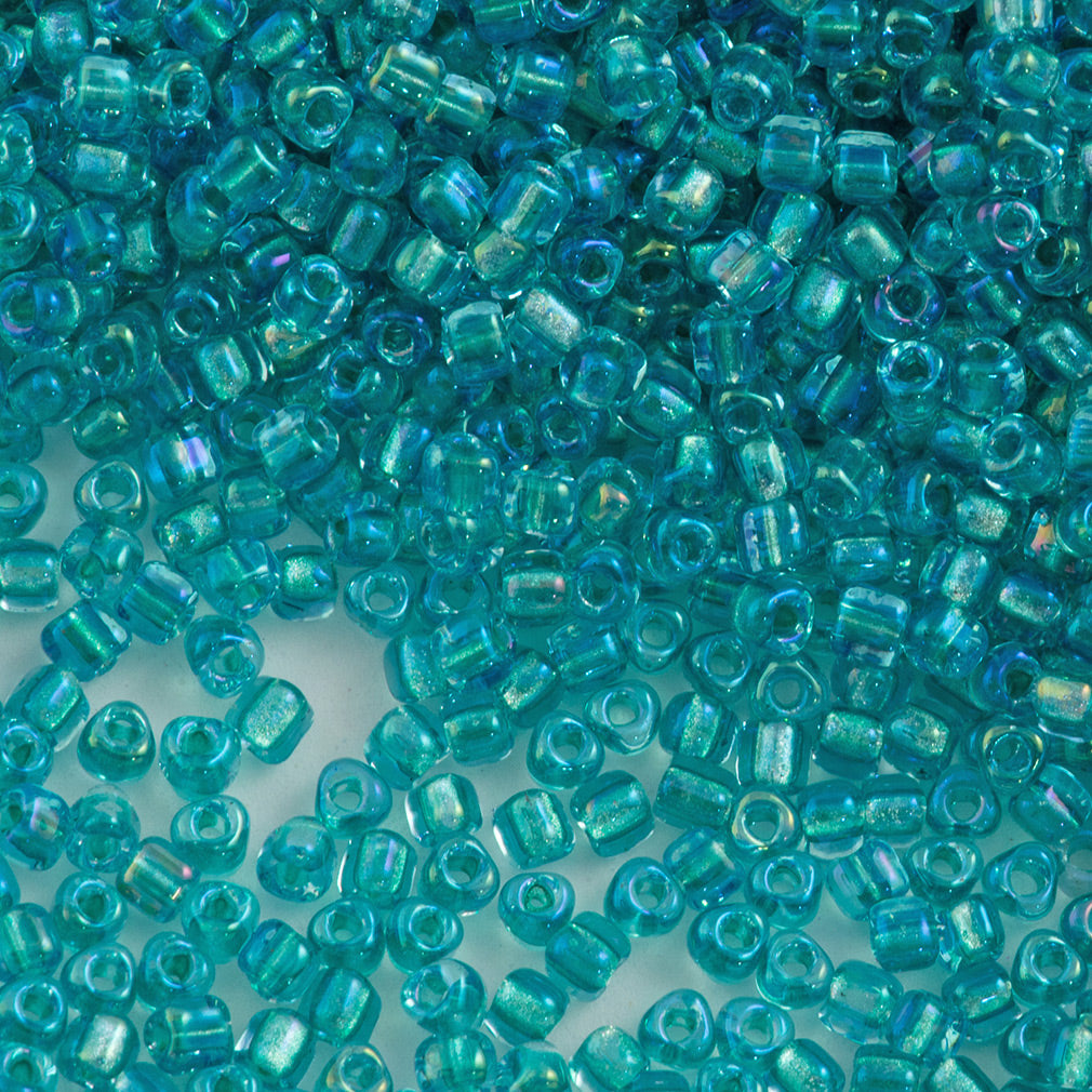 Miyuki Triangle Seed Bead 8/0 Aqua Lined Light Sapphire