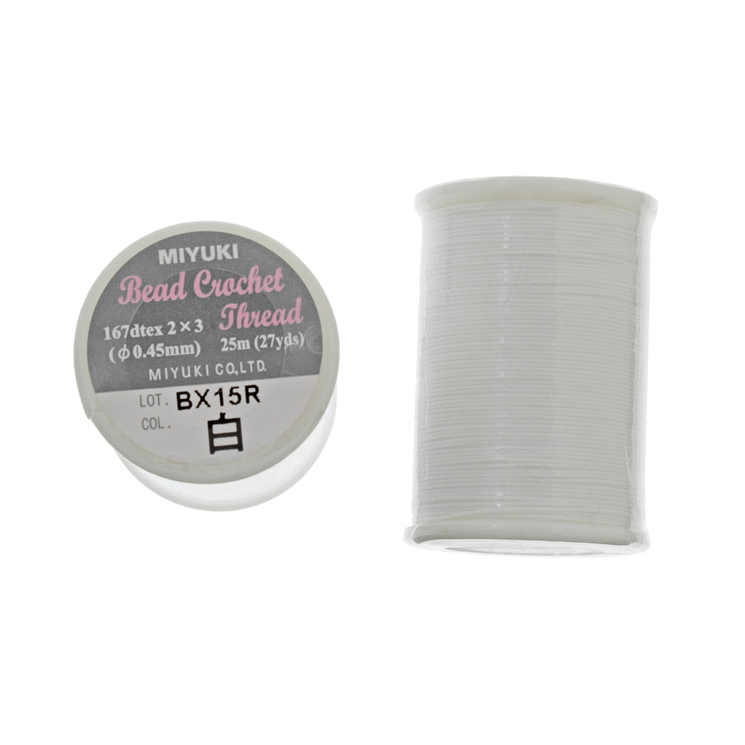 Miyuki Bead Crochet Thread White 25 Meter Size #8 – Aura Crystals, LLC