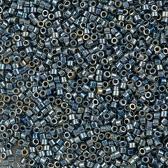 25g Miyuki Delica Seed Bead 11/0 Palladium Plated Blue Gold AB DB544