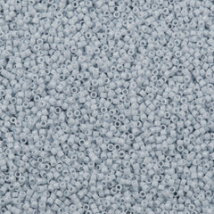 25g Miyuki Delica Seed Bead 11/0 Opaque White Glazed Light Grey Blue DB209