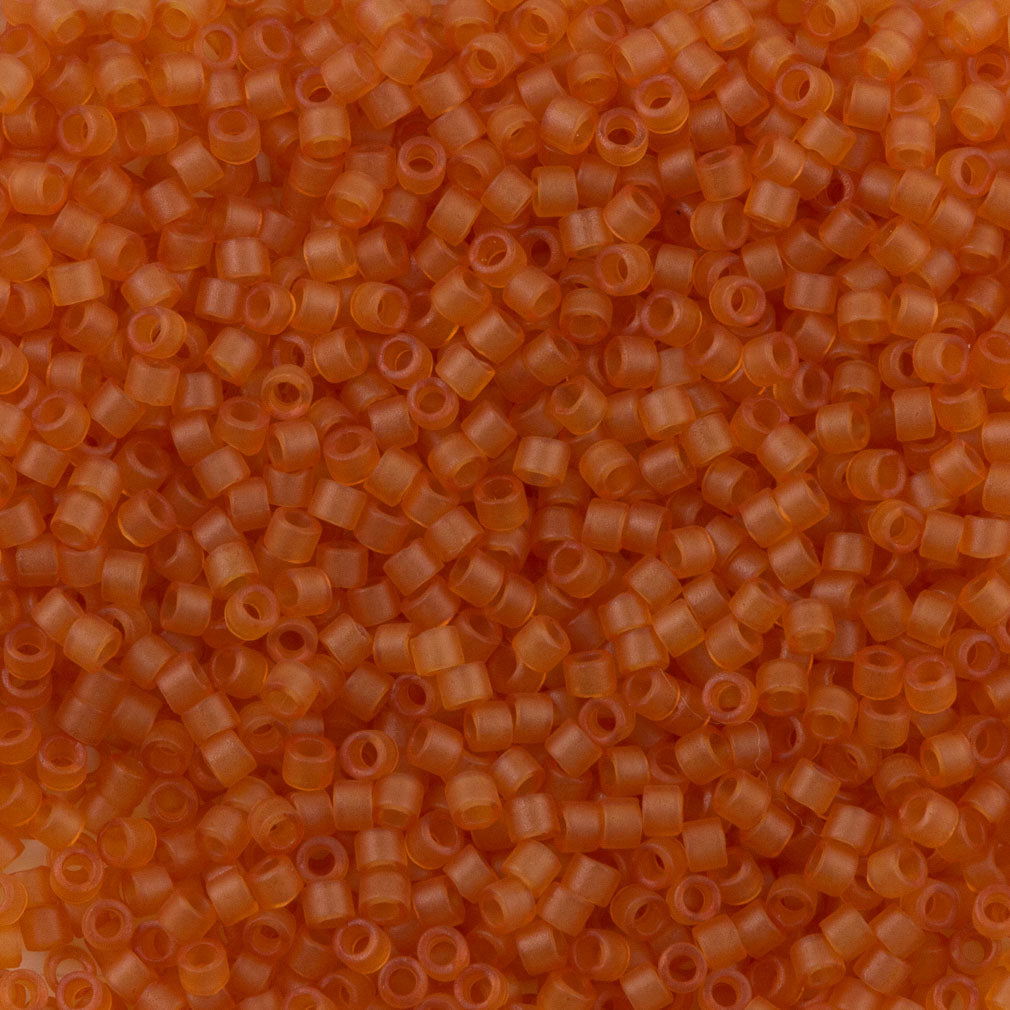 Miyuki Delica Seed Bead 11/0 Matte Transparent Dyed Light Marmalade 2-inch Tube DB781