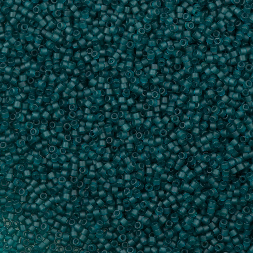 100g Miyuki Delica Seed Bead 11/0 Matte Transparent Dyed Dark Teal DB788